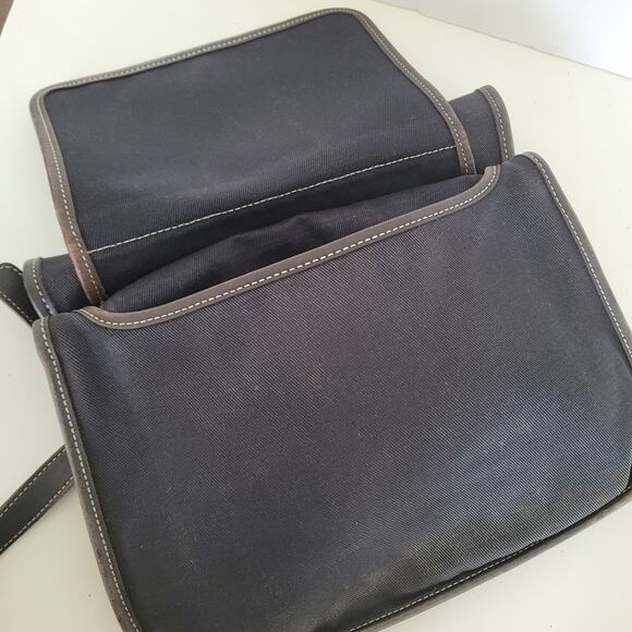 Coach Shoulder Bag, Canvas Denim Leather Black 8113 Rustic Flap Medium Saddle - Picture 3 of 11